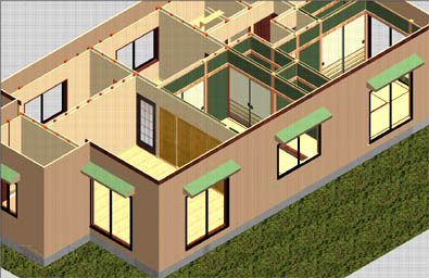 木造住宅の内観図（ＡｕｔｏＣＡＤ利用）